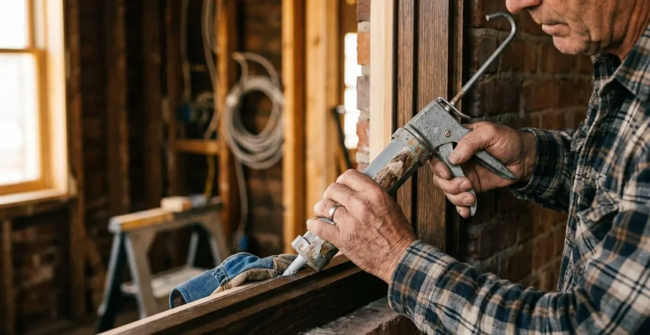 Artisan professionnel installant avec précision une fenêtre sur un chantier de rénovation