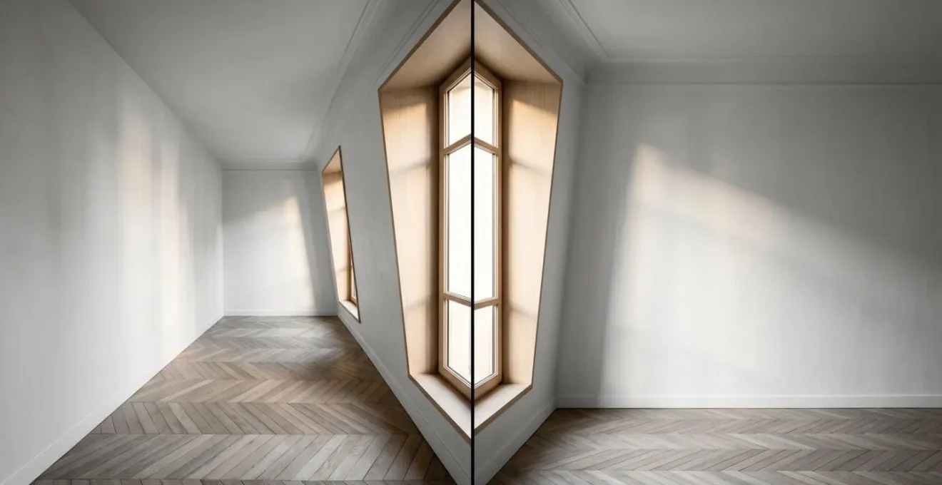 Comparaison visuelle entre perception d'espace avec différentes focales photographiques