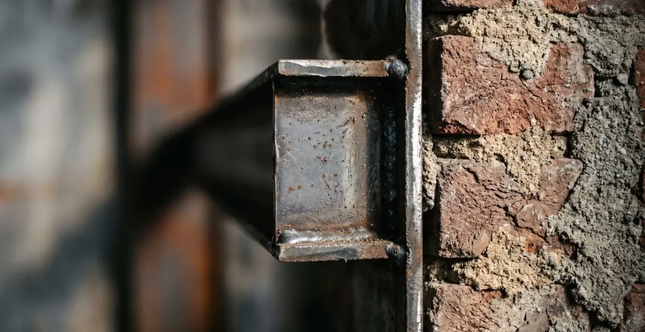 Détail technique d'une ouverture de mur porteur avec poutre IPN