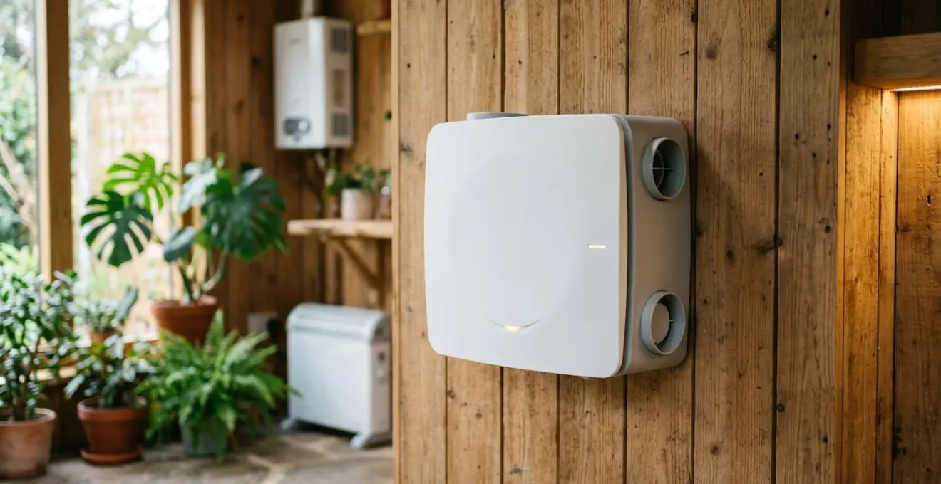 Détail des équipements de ventilation et chauffage pour studio de jardin habitable