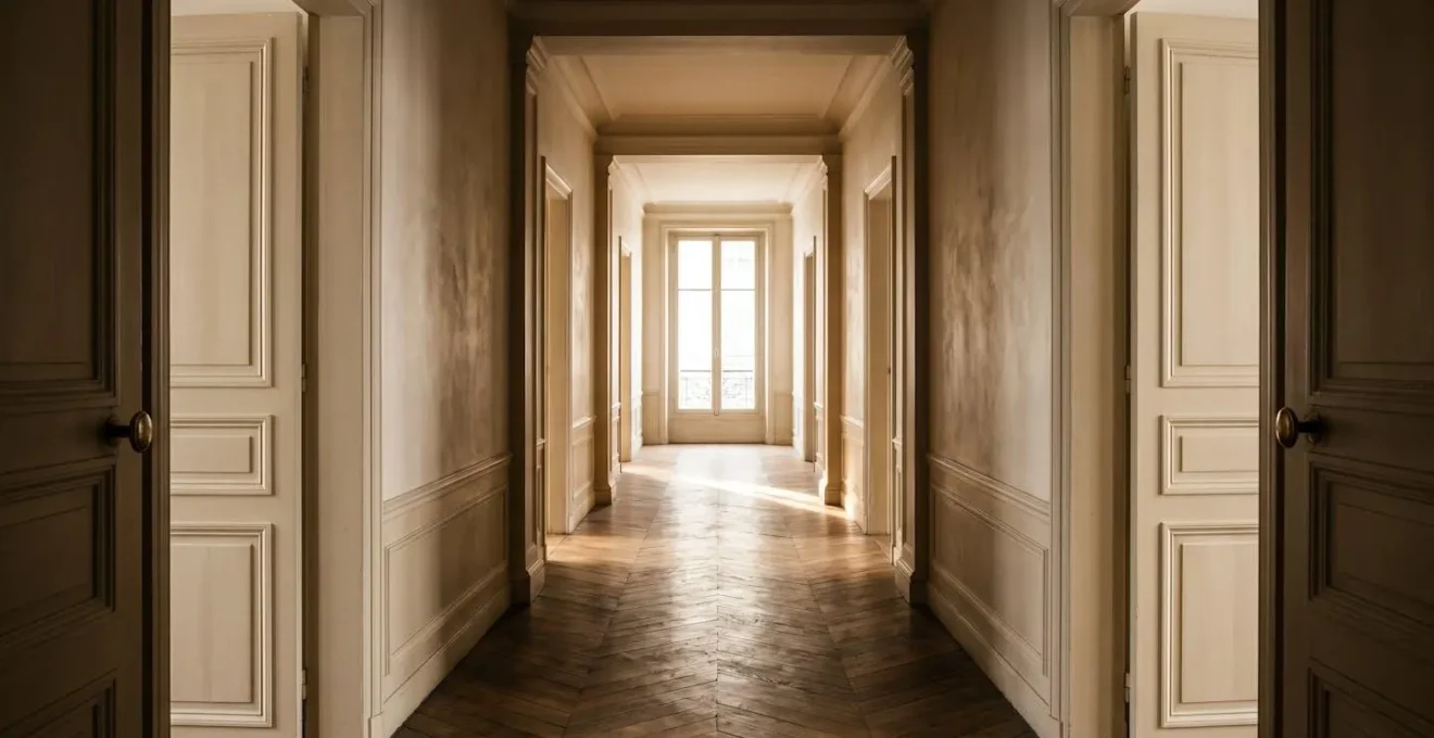 Vue architecturale d'un espace intérieur montrant l'équilibre des proportions